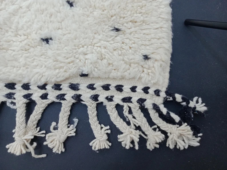 Tapis Berbères Beni Ouarain Laine Fait Main Azlif - Polka Cloud