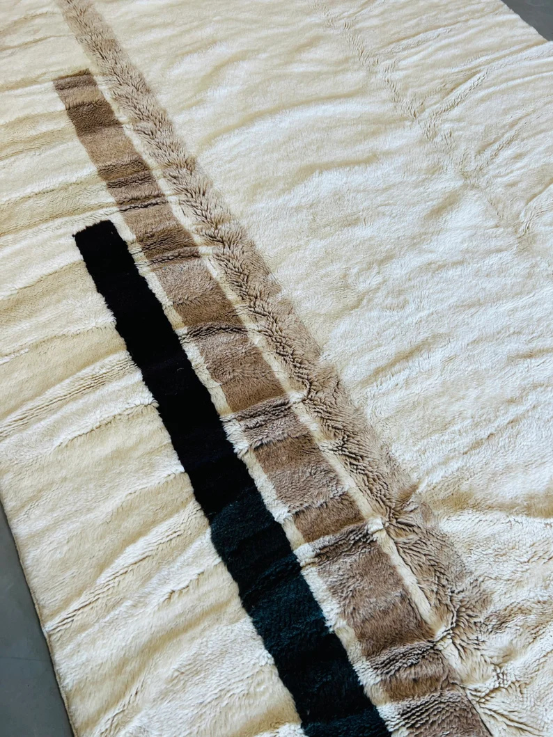 Tapis Berbères Mrirt Laine Fait Main Azlif - Épure