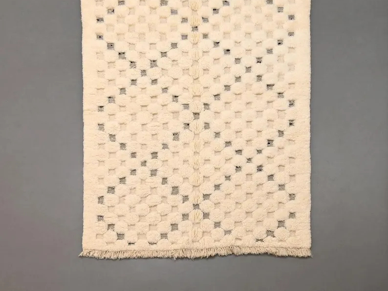 Tapis Berbères Mrirt Laine Fait Main Azlif - Damier