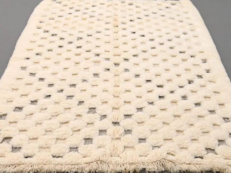 Tapis Berbères Mrirt Laine Fait Main Azlif - Damier