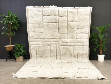 Tapis Berbères Mrirt 100% Laine Fait Main | Azlif – Monochrome