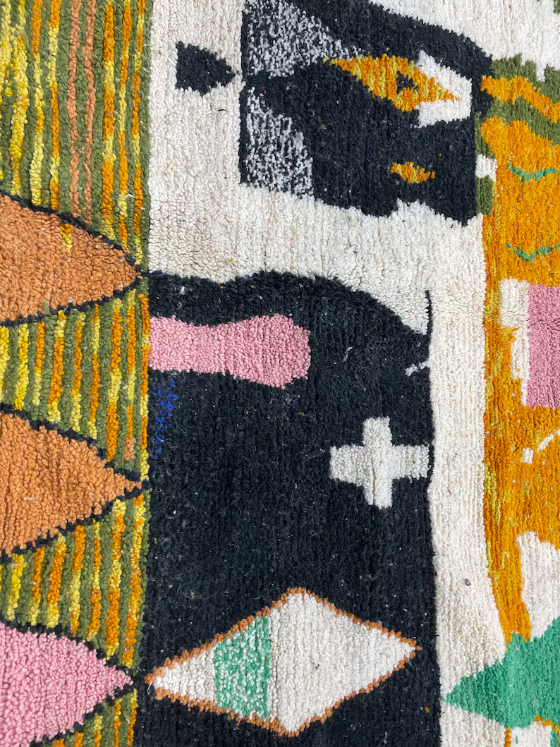 Tapis Berbères Azilal Laine Fait Main Azlif - Picasso