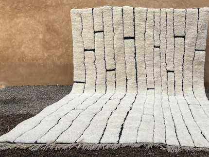 Tapis Berbères Beni Ouarain Laine Fait Main Azlif - Linear
