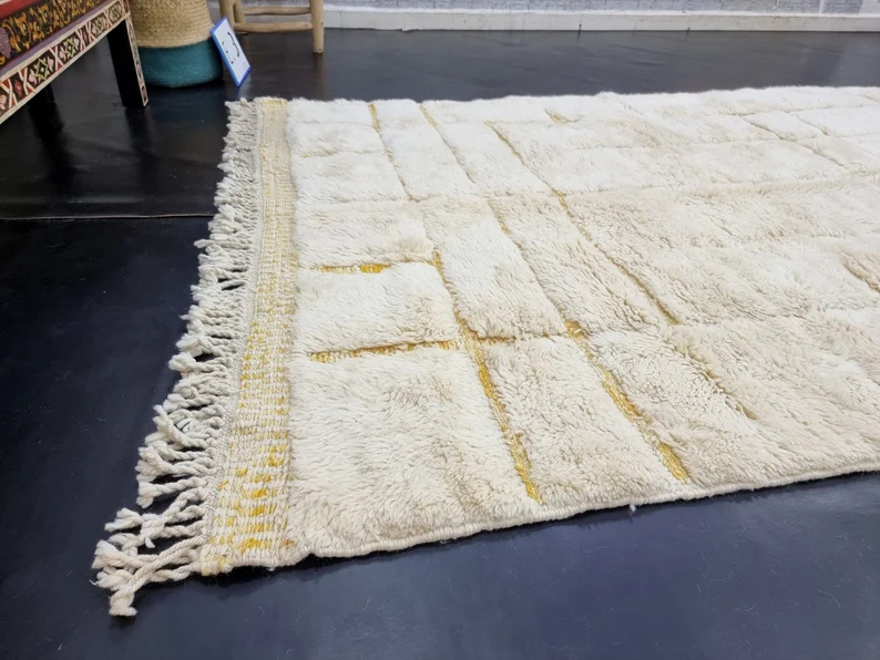 Tapis Berbères Mrirt Laine Fait Main Azlif - Saffron
