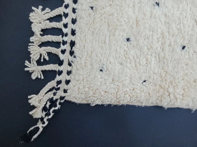 Tapis Berbères Beni Ouarain Laine Fait Main Azlif - Polka Cloud