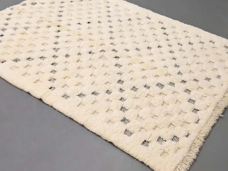 Tapis Berbères Mrirt Laine Fait Main Azlif - Damier