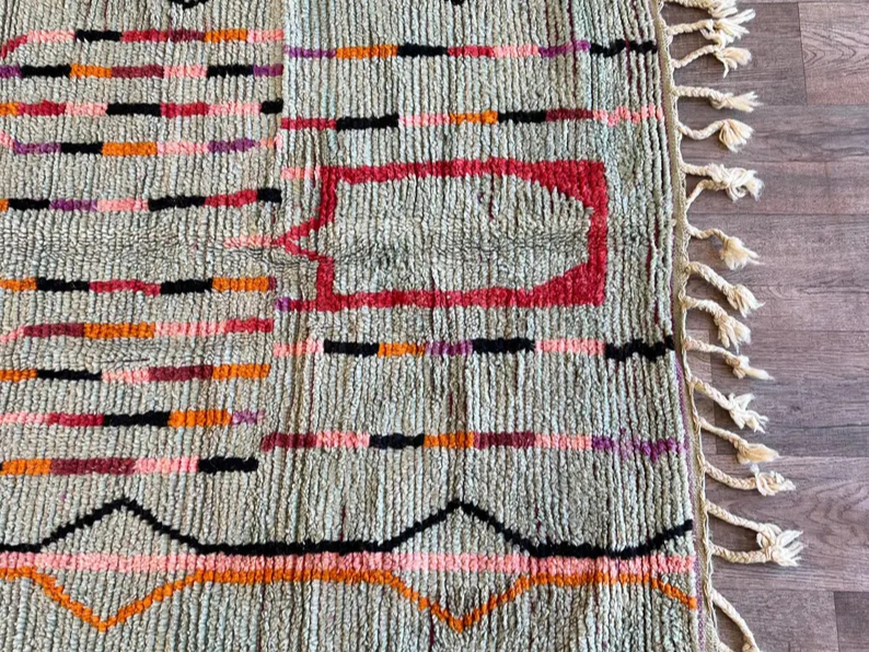 Tapis Berbères Azilal Laine Fait Main Azlif - The Sage Garden