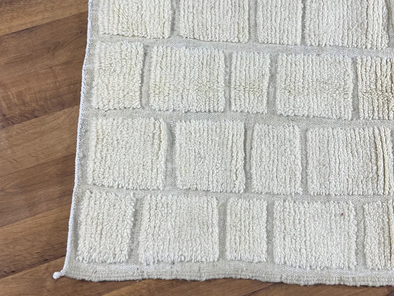 Tapis Berbères Azilal Laine Fait Main Azlif - Carrés