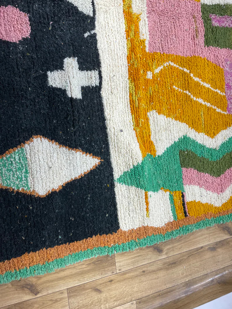 Tapis Berbères Azilal Laine Fait Main Azlif - Picasso