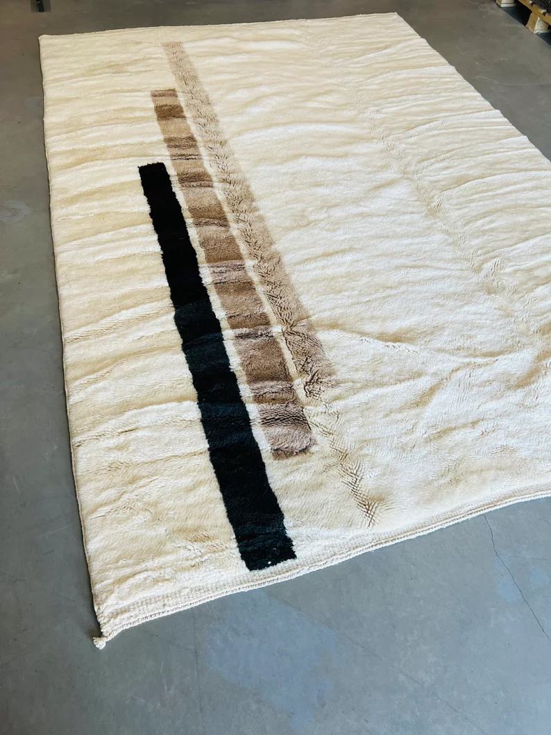 Tapis Berbères Mrirt Laine Fait Main Azlif - Épure