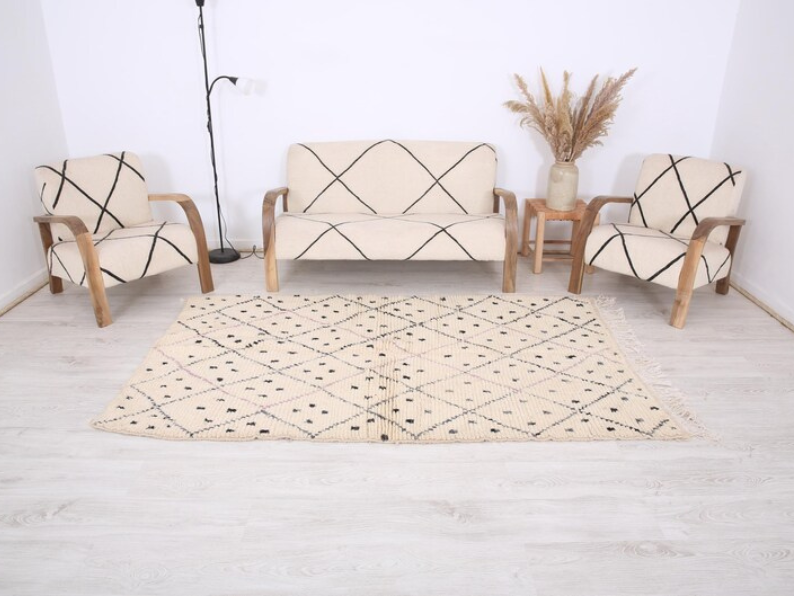 Tapis Berbères Azilal Laine Fait Main Azlif - Mirage