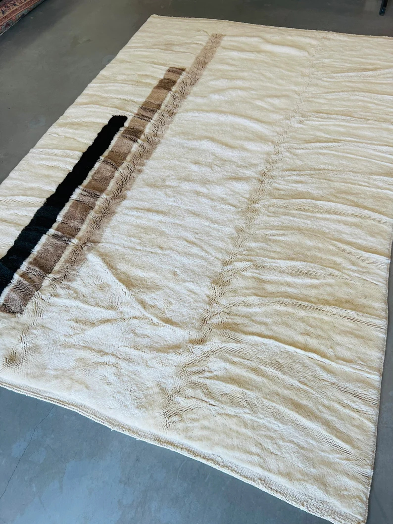 Tapis Berbères Mrirt Laine Fait Main Azlif - Épure