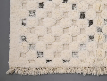 Tapis Berbères Mrirt Laine Fait Main Azlif - Damier