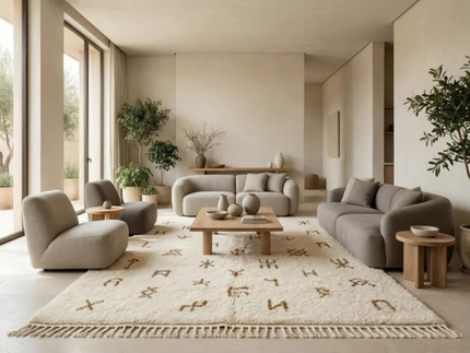 Tapis Berbères Azilal Laine Fait Main Azlif - Tifinagh