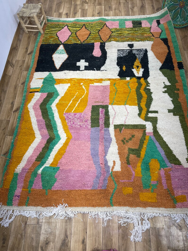 Tapis Berbères Azilal Laine Fait Main Azlif - Picasso