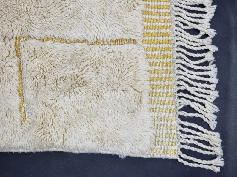 Tapis Berbères Mrirt Laine Fait Main Azlif - Saffron