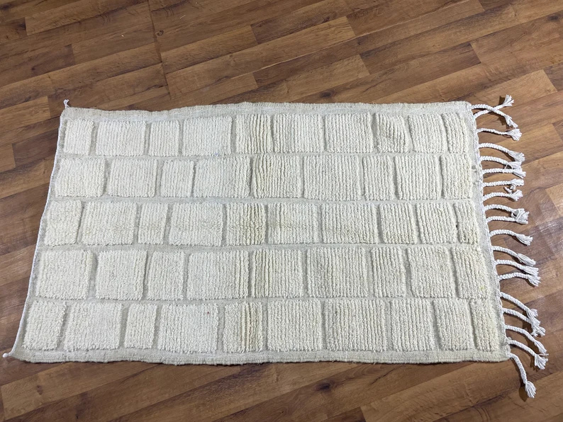 Tapis Berbères Azilal Laine Fait Main Azlif - Carrés