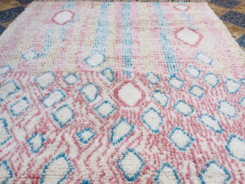 Tapis Berbères Azilal Laine Fait Main Azlif - Aurore