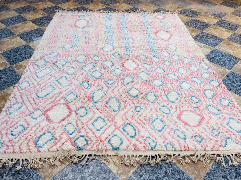 Tapis Berbères Azilal Laine Fait Main Azlif - Aurore