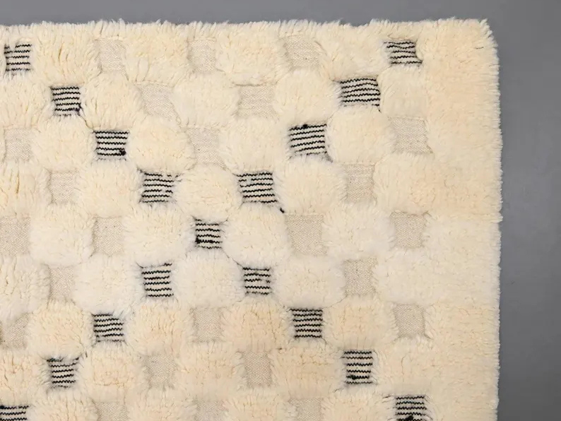 Tapis Berbères Mrirt Laine Fait Main Azlif - Damier